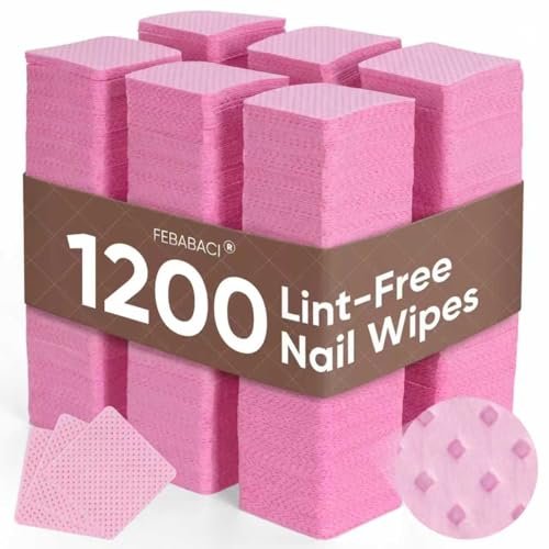1200 fusselfreie Nageltücher, Aceton-Nagellackentferner-Pads, fusselfreie Tücher für Nagelkunst, Gelnägel und Wimpernverlängerungen