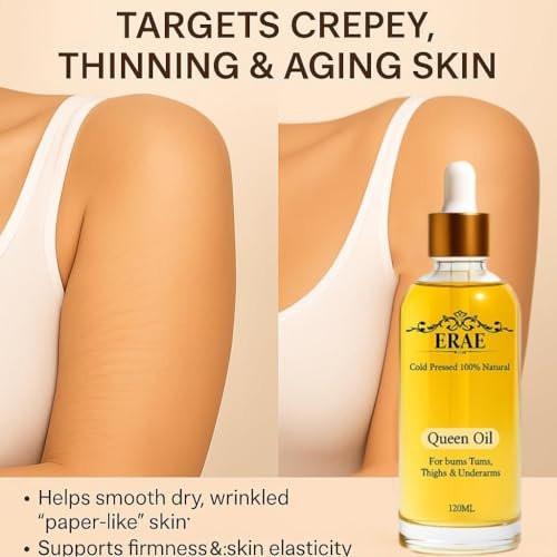 ERAE Queen Body Oil – Kaltgepresste botanische Mischung für hydratisierte & straff aussehende Haut, leichtes, schnell einziehendes Körperöl für Arme, Beine & Bauch