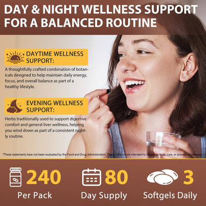 Wermut Schwarznuss Nelke Reinigung für Menschen – 18-in-1 Kräuter-Darmgesundheit & Verdauungsunterstützung, 6600mg pro Portion, 240 Softgels (80-Tage-Vorrat), mit Kürbiskern, Knoblauch & Oregano