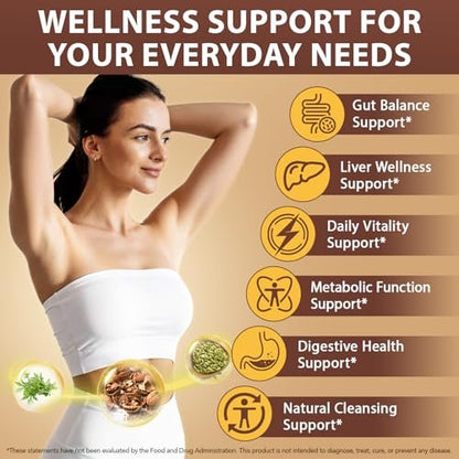 Wermut Schwarznuss Nelke Reinigung für Menschen – 18-in-1 Kräuter-Darmgesundheit & Verdauungsunterstützung, 6600mg pro Portion, 240 Softgels (80-Tage-Vorrat), mit Kürbiskern, Knoblauch & Oregano
