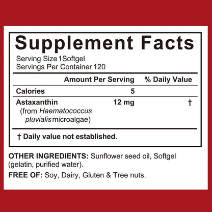 ITSDAWN Astaxanthin 12mg – 120 Kapseln Antioxidans für Augen, Haut und Immunsystem – 4 Monate Vorrat