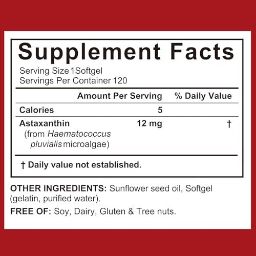 ITSDAWN Astaxanthin 12mg – 120 Kapseln Antioxidans für Augen, Haut und Immunsystem – 4 Monate Vorrat