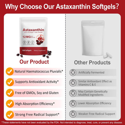 ITSDAWN Astaxanthin 12mg – 120 Kapseln Antioxidans für Augen, Haut und Immunsystem – 4 Monate Vorrat