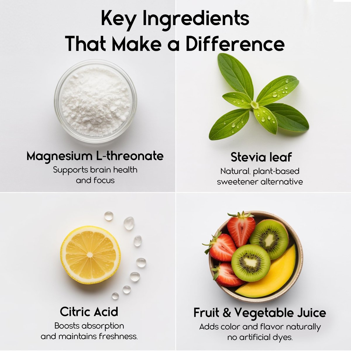 Magnesium-L-Threonat-Gummis für Erwachsene & Kinder 2000mg – Gehirnergänzung für Gedächtnis und Fokus – Beruhigende Magnesium-Gummis für besseren Schlaf und gesunden Geist – 60 Stück (Erdbeere)