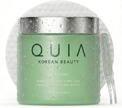 QUIA Toner Pads – AHA/BHA Dual-Action Peeling und Feuchtigkeitspflege in Einem – Beruhigende Formel für empfindliche Haut – Reduziert Mitesser und Unreinheiten – 70 sanfte Textilpads – Koreanische Hautpflege