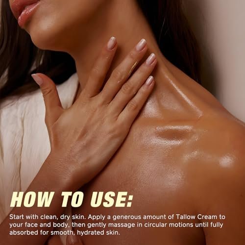 ZIXAOK 100% Grass-Fed Tallow, Organic Castor & Frankincense Oil Face Balm - Anti-Aging Feuchtigkeitscreme für empfindliche & trockene Haut, repariert die Hautbarriere, handgefertigt für Gesicht & Körper, 4,2 oz