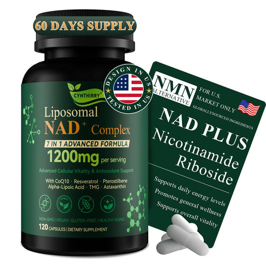 Cynthirry Liposomales NAD+ Supplement mit Resveratrol, CoQ10 | Fortschrittliche zelluläre Unterstützung, Nicotinamid-Ribosid NMN Ersatz, Premium Antioxidans & Energie