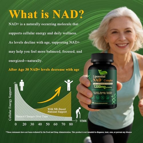 Cynthirry Liposomales NAD+ Supplement mit Resveratrol, CoQ10 | Fortschrittliche zelluläre Unterstützung, Nicotinamid-Ribosid NMN Ersatz, Premium Antioxidans & Energie