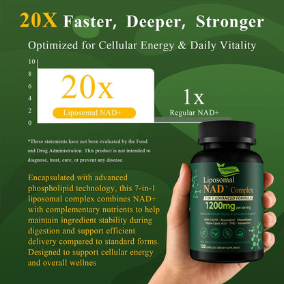 Cynthirry Liposomales NAD+ Supplement mit Resveratrol, CoQ10 | Fortschrittliche zelluläre Unterstützung, Nicotinamid-Ribosid NMN Ersatz, Premium Antioxidans & Energie