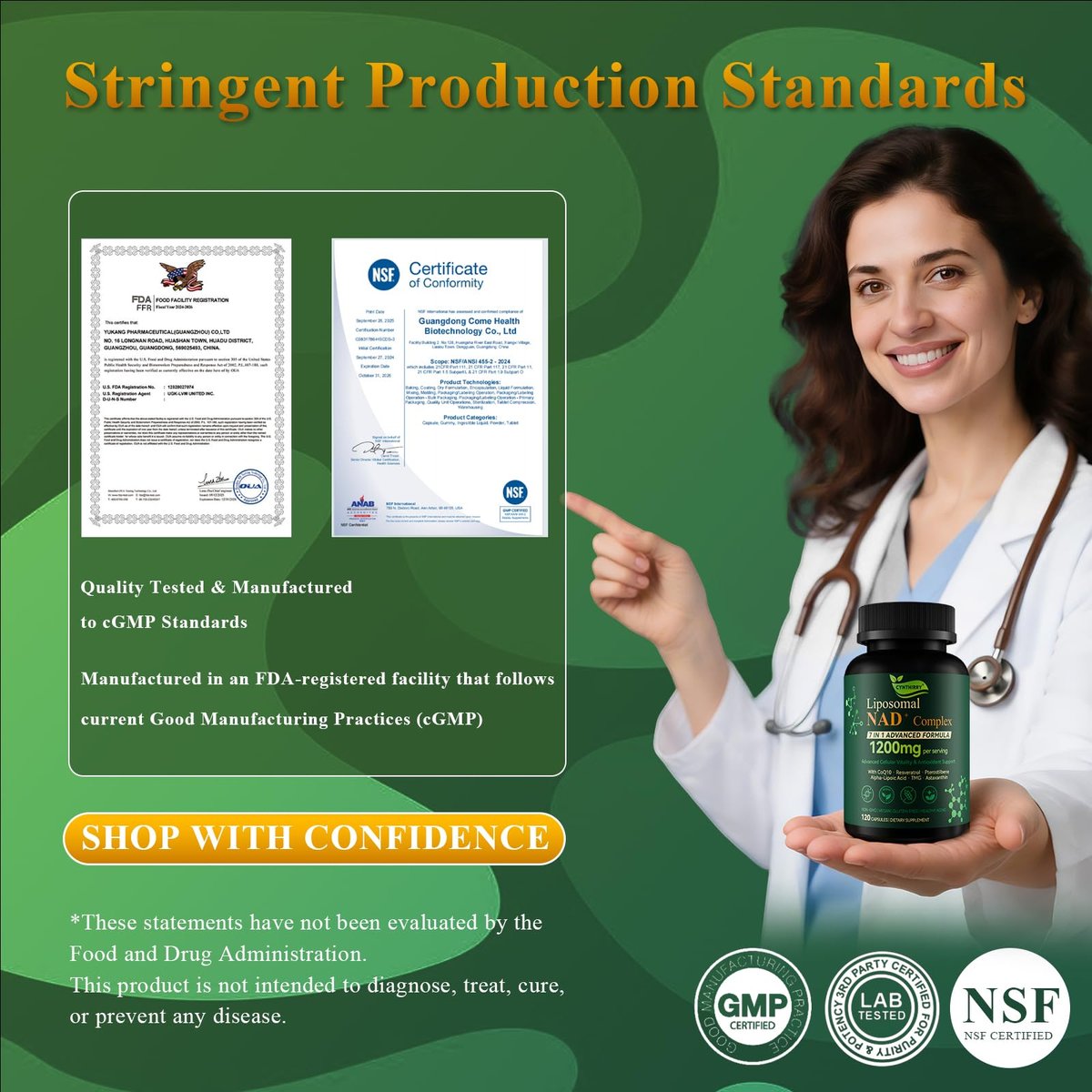 Cynthirry Liposomales NAD+ Supplement mit Resveratrol, CoQ10 | Fortschrittliche zelluläre Unterstützung, Nicotinamid-Ribosid NMN Ersatz, Premium Antioxidans & Energie