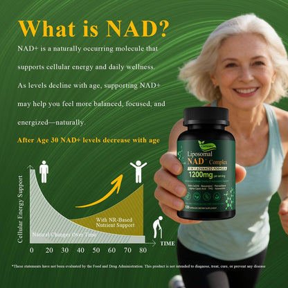 Cynthirry Liposomales NAD+ Supplement mit Resveratrol, CoQ10 | Fortschrittliche zelluläre Unterstützung, Nicotinamid-Ribosid NMN Ersatz, Premium Antioxidans & Energie