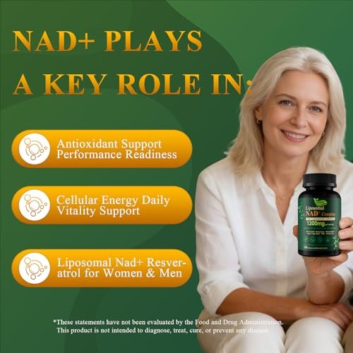 Cynthirry Liposomales NAD+ Supplement mit Resveratrol, CoQ10 | Fortschrittliche zelluläre Unterstützung, Nicotinamid-Ribosid NMN Ersatz, Premium Antioxidans & Energie
