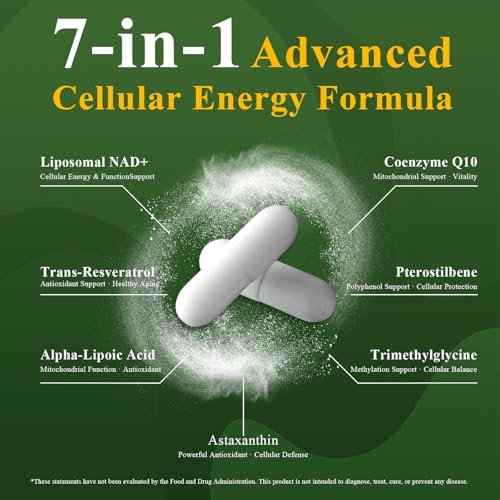 Cynthirry Liposomales NAD+ Supplement mit Resveratrol, CoQ10 | Fortschrittliche zelluläre Unterstützung, Nicotinamid-Ribosid NMN Ersatz, Premium Antioxidans & Energie