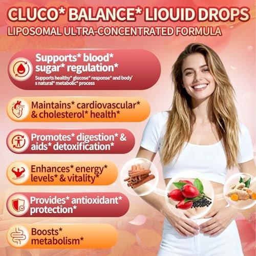 14-in-1 Berberin mit Ceylon-Zimt Nahrungsergänzungsmittel Liquid Drops, 1800mg + 30:1 Liposomale Technologie mit Cayennepfeffer, Soursop, Chrom, Bittermelone, Kurkuma, Moringa, Gymnema, Glucomannan, GLP-Unterstützung