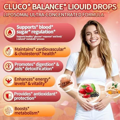 14-in-1 Berberin mit Ceylon-Zimt Nahrungsergänzungsmittel Liquid Drops, 1800mg + 30:1 Liposomale Technologie mit Cayennepfeffer, Soursop, Chrom, Bittermelone, Kurkuma, Moringa, Gymnema, Glucomannan, GLP-Unterstützung