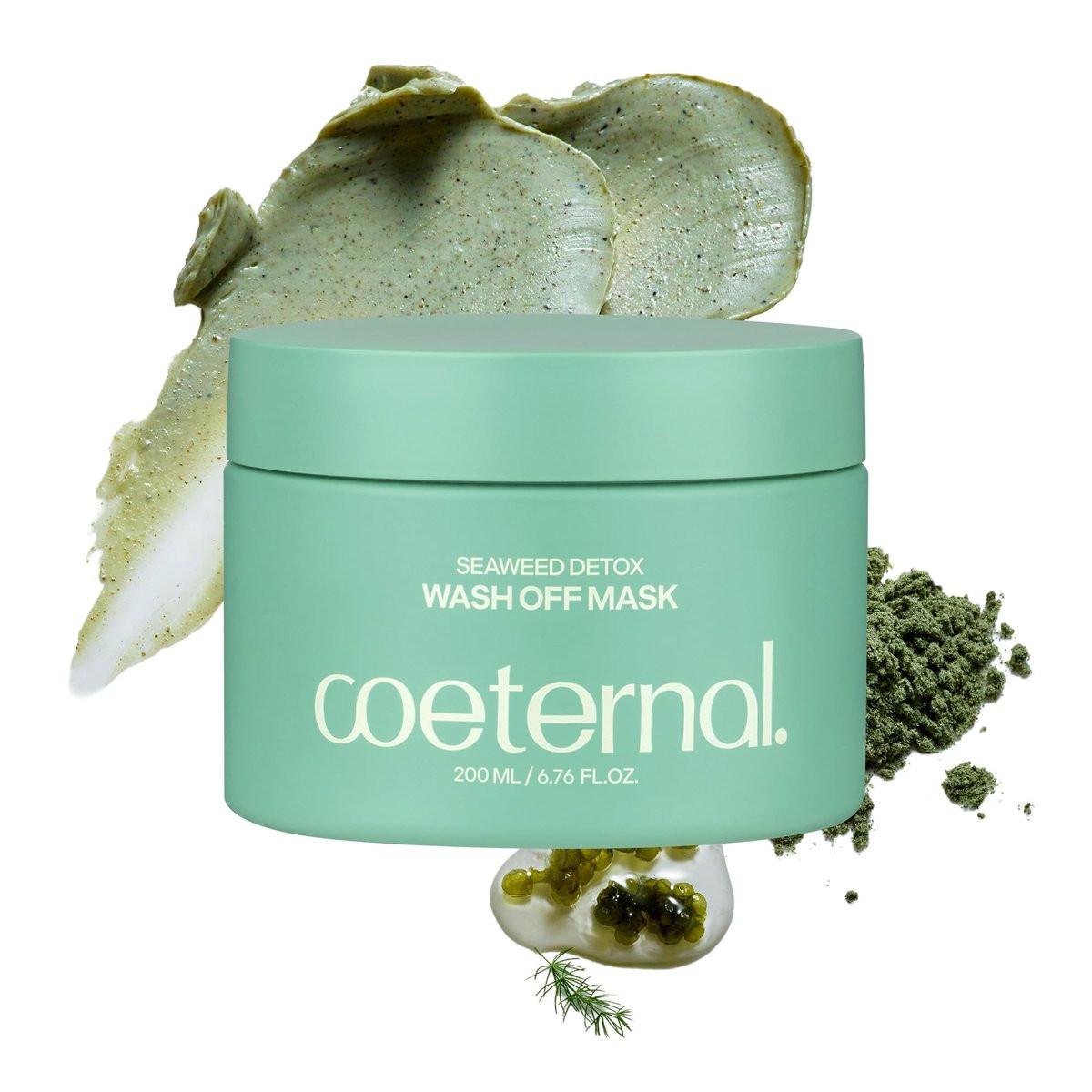 Coeternal Seaweed Detox Wash Off Mask – Kühlende koreanische Tonmaske mit Bentonit, Kaolin, Glycerin & Meeresalgen-Extrakten für verfeinerte Poren, tiefenreinigende, nicht austrocknende Schlammmaske, 200 ml / 6,76 fl.oz.