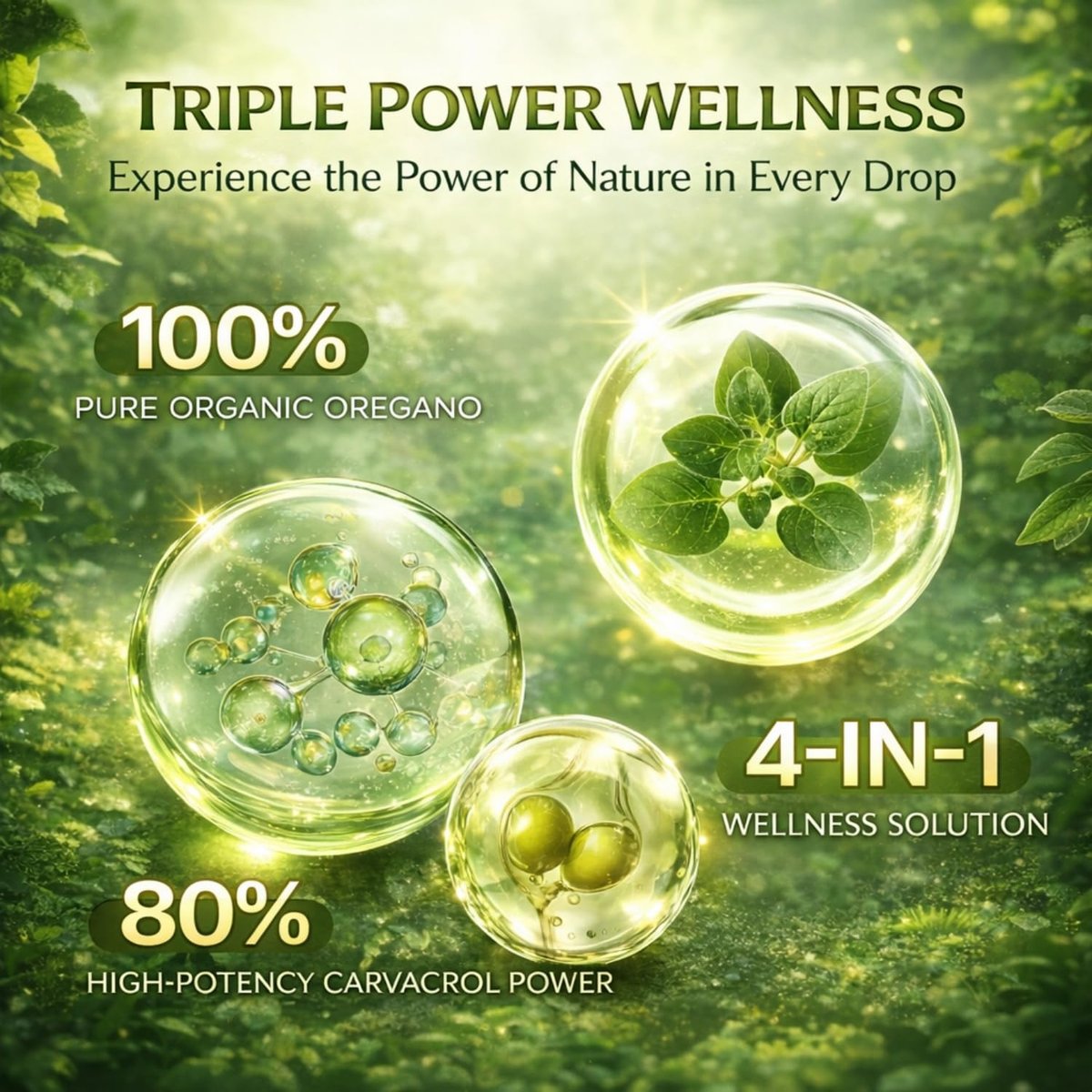 MornThrive Oreganoöl Bio Tropfen - 80% Carvacrol, extra stark & unverdünnt - mit Schwarzkümmelöl, Kurkuma & Vitamin E - Nahrungsergänzungsmittel für Immun- und Verdauungsunterstützung - vegan, 60 ml