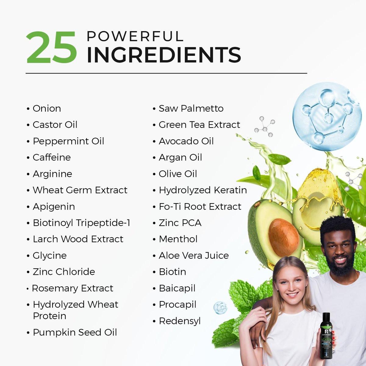 Rivermint Haarstärkendes Minoxidil Shampoo mit Rizinusöl, Biotin, Avocadoöl, Koffein, Sägepalme, Zwiebel und Redensyl – für Männer und Frauen, sulfatfrei, parabenfrei, 237 ml