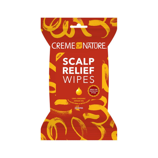 Creme of Nature Arganöl aus Marokko Kopfhaut-Beruhigungstücher, Feuchtigkeitsspender für trockene, gereizte Kopfhaut, Pflege für Zöpfe & Locs, 20 Stück