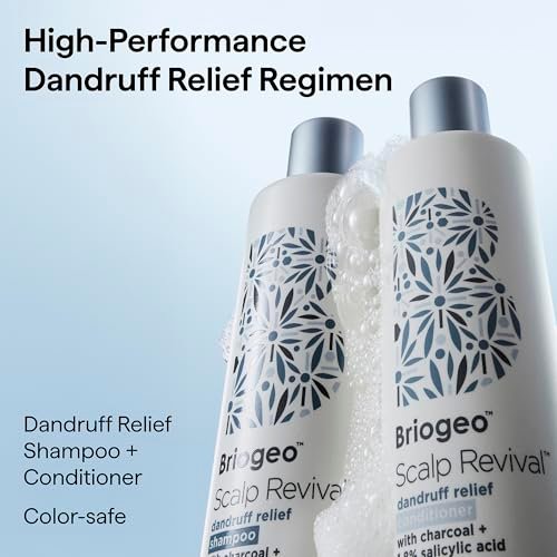 Briogeo Scalp Revival Anti-Schuppen Conditioner mit Aktivkohle & Salicylsäure 1,8% – Beruhigende Pflege für schuppige, juckende Kopfhaut, farbsicher, vegan & tierversuchsfrei, 250 ml