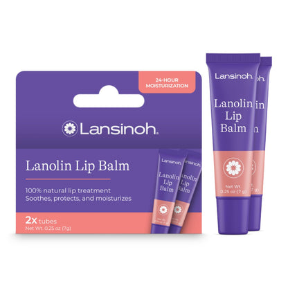 Lansinoh Lanolin Lippenbalsam, 2er-Pack, je 7 g – Ultra-feuchtigkeitsspendende Lippenpflege mit natürlichem Lanolin für trockene, rissige Lippen