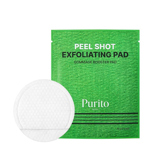 PURITO PEEL SHOT Exfoliating Pad – Aktivkohle & Enzym Tiefenreinigung für Blackheads, Whiteheads & Poren – Sanfte tägliche Peeling-Pads für einen sofortigen Glow & glatte Haut (8 Stück)