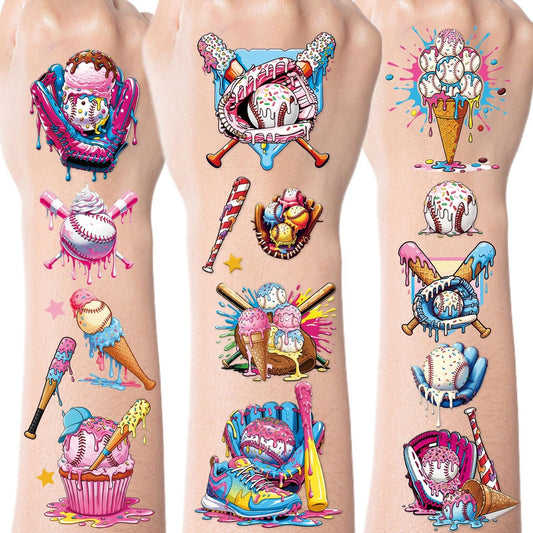200+ Baseball-Eiscreme-Tattoos, temporäre Tattoos für Kindergeburtstag, Partydekoration, Sportspiele, Geschenke, Schulpreise