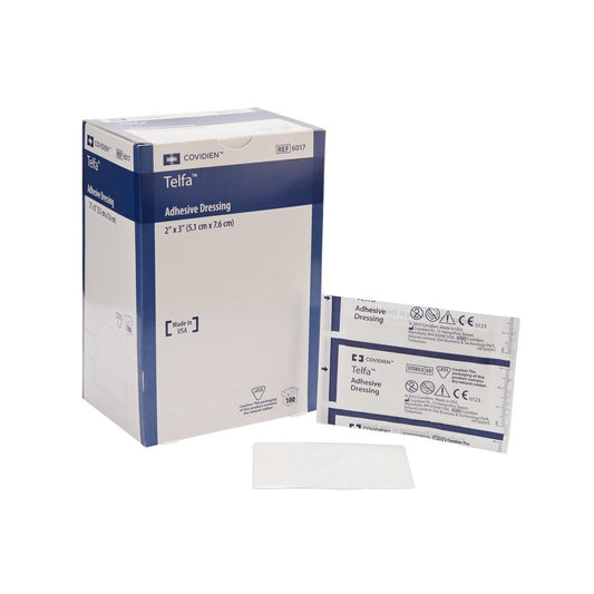 Covidien Telfa Haftverband, steril, 2" x 3", Packung mit 100 Stück