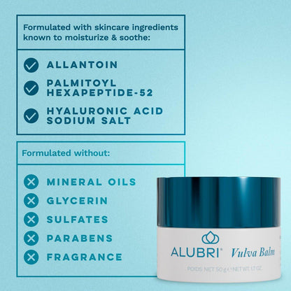 Alubri Vulva Balsam – Feuchtigkeitsspendende Pflege für die Intimhaut, schnell einziehend und nicht fettend, 48 ml