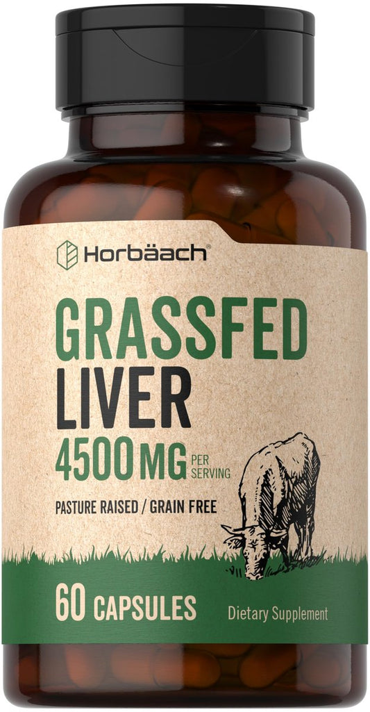 Horbäach Rinderleberpulver Kapseln | 4500 mg | 60 Kapseln | Weidehaltung, getreidefrei, nicht-GVO, desiccated
