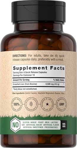 Horbäach Rinderleberpulver Kapseln | 4500 mg | 60 Kapseln | Weidehaltung, getreidefrei, nicht-GVO, desiccated
