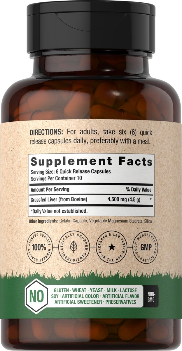 Horbäach Rinderleberpulver Kapseln | 4500 mg | 60 Kapseln | Weidehaltung, getreidefrei, nicht-GVO, desiccated