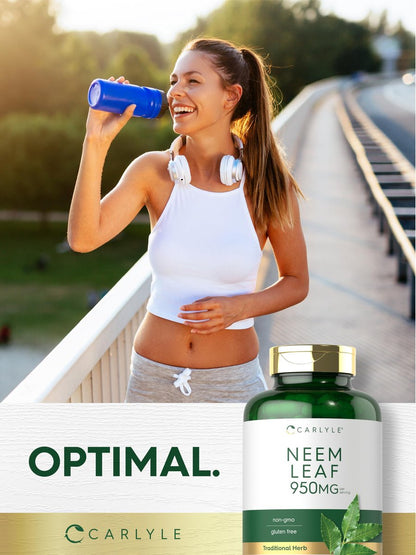 Carlyle Neemblatt | 950 mg | 120 Kapseln | Nicht-GVO & glutenfrei | Traditionelles Kräuterergänzungsmittel | Azadirachta Indica