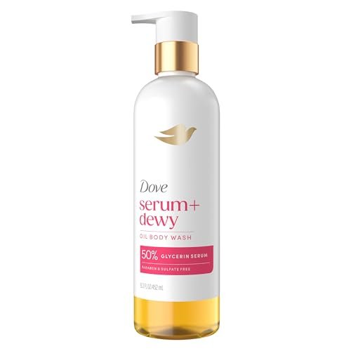 Dove Serum+ Duschöl Körperwaschgel mit Kokos- und Geranienöl, feuchtigkeitsspendender Reiniger für weiche Haut, 450 ml