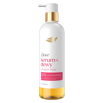 Dove Serum+ Duschöl Körperwaschgel mit Kokos- und Geranienöl, feuchtigkeitsspendender Reiniger für weiche Haut, 450 ml