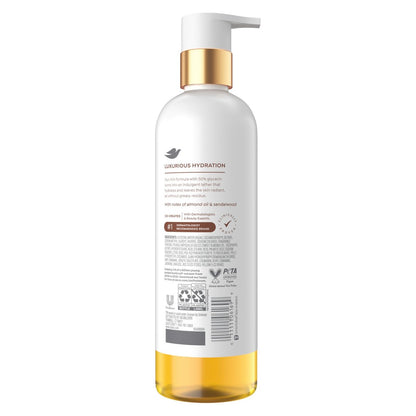 Dove Serum+ Duschöl Körperreiniger mit Glycerin Serum, Mandelöl & Sandelholz, beruhigender feuchtigkeitsspendender Reiniger, 450 ml