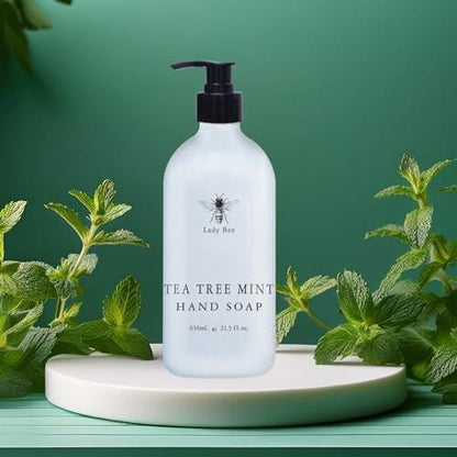 Home & Body Company Lady Bee Handseife Set, 4er-Pack mit Eukalyptus, Lavendel, Teebaum Minze, Honig Mandel Düften, 21,5 fl oz pro Flasche mit Pumpspender