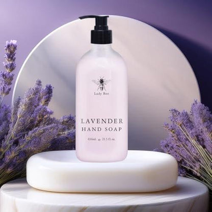 Home & Body Company Lady Bee Handseife Set, 4er-Pack mit Eukalyptus, Lavendel, Teebaum Minze, Honig Mandel Düften, 21,5 fl oz pro Flasche mit Pumpspender