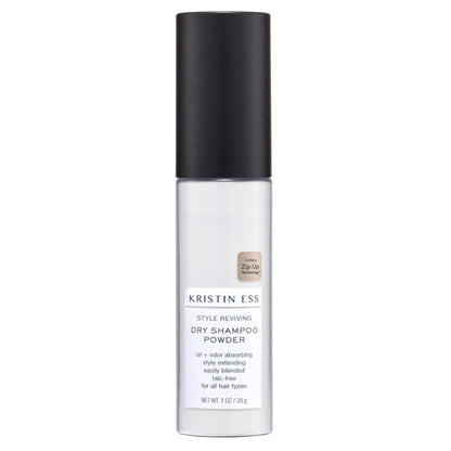 Kristin Ess Reisegröße Trockenshampoo-Pulver für fettiges Haar – Frischer Birnenduft – Aerosolfreier Style-Verlängerer – Sulfatfrei, farbsicher, vegan + sauber – Leichtgewichtig – Lässt sich leicht in dunkles Haar einarbeiten