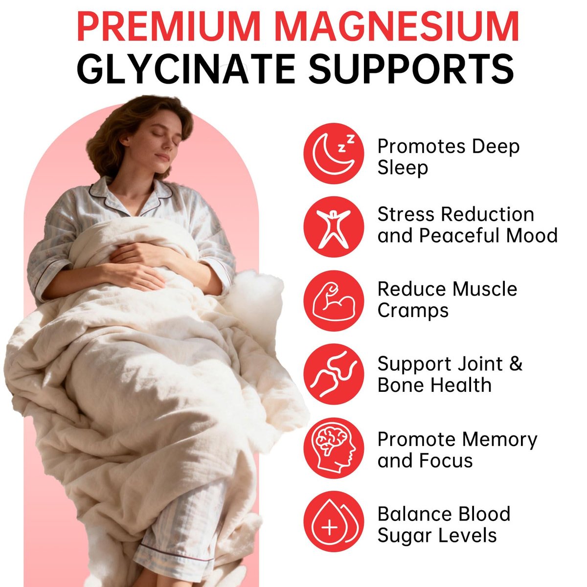 SAYIDON Magnesium Glycinat Gummies 500mg – Zuckerfreie Magnesium Gummis mit L-Theanin – Für Schlaf, Ruhe & Stressabbau bei Erwachsenen & Kindern ab 4 Jahren – Vegan, ohne Melatonin – Erdbeergeschmack, 60 Stück