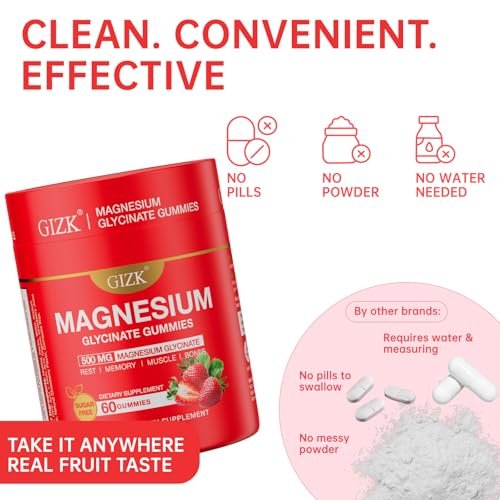 SAYIDON Magnesium Glycinat Gummies 500mg – Zuckerfreie Magnesium Gummis mit L-Theanin – Für Schlaf, Ruhe & Stressabbau bei Erwachsenen & Kindern ab 4 Jahren – Vegan, ohne Melatonin – Erdbeergeschmack, 60 Stück