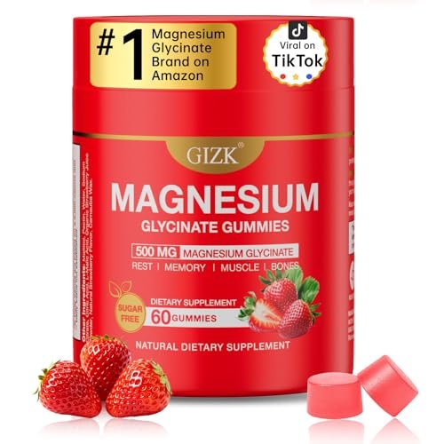 SAYIDON Magnesium Glycinat Gummies 500mg – Zuckerfreie Magnesium Gummis mit L-Theanin – Für Schlaf, Ruhe & Stressabbau bei Erwachsenen & Kindern ab 4 Jahren – Vegan, ohne Melatonin – Erdbeergeschmack, 60 Stück