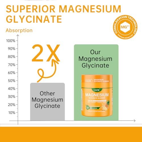 SAYIDON Magnesium Glycinate Gummies 500mg – Zuckerfreie Magnesium Gummibärchen für Schlaf, Stress, Muskeln & Nerven – für Erwachsene & Kinder ab 4 Jahren, vegan, ohne Melatonin (Ananasgeschmack, 60 Stück)