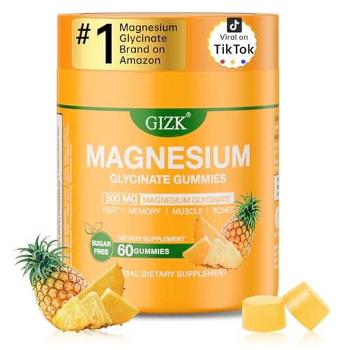 SAYIDON Magnesium Glycinate Gummies 500mg – Zuckerfreie Magnesium Gummibärchen für Schlaf, Stress, Muskeln & Nerven – für Erwachsene & Kinder ab 4 Jahren, vegan, ohne Melatonin (Ananasgeschmack, 60 Stück)