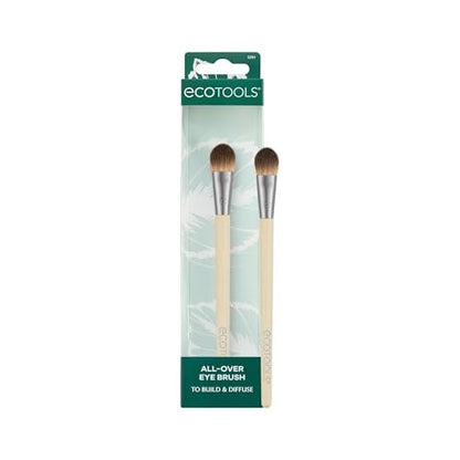 EcoTools All Over Eye Pinsel – Flauschiger Lidschattenpinsel zum Verblenden von Lid- und Lidfaltenfarbe, weiche synthetische Borsten für das tägliche Augen-Make-up, nachhaltig, vegan & tierversuchsfrei, 1 Stück