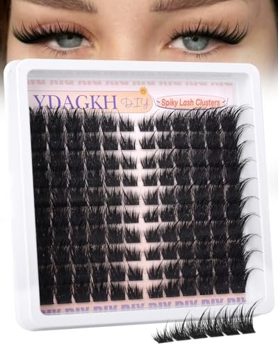 Wispy Lash Clusters Fox Eye Cluster Eyelash Extensions – Natürliche C-Curly Spiky Lashes 8-20mm, 120 Stück