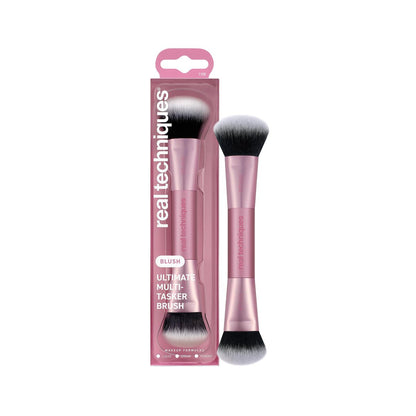 Real Techniques Ultimate Multi Tasker Pinsel – Doppelend-Makeup-Pinsel für Foundation, Rouge, Bronzer und Puder, Präzises Konturieren und Verblenden, ultraweiche Borsten, tierversuchsfrei, 1 Stück