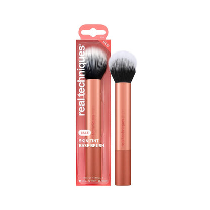 Real Techniques Skin Tint Base Pinsel – Flüssig-Foundation-Pinsel für Skin Tint & getönte Feuchtigkeitscreme, streifenfreies Verblenden, ultraweiche Borsten, tierversuchsfrei, 1 Stück