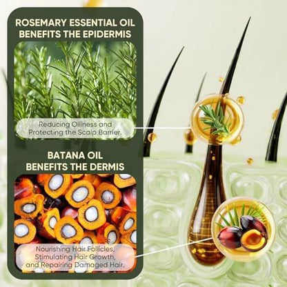 Batana Oil Shampoo und Conditioner Set – Haarpflege für Haarausfall, Vitalität und Wachstum, repariert Schäden, für Männer & Frauen, 300ml+300ml (10,58 fl.oz)