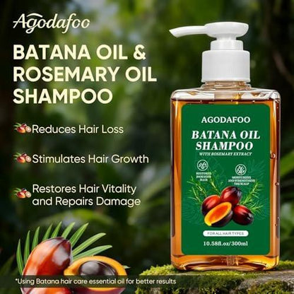 Batana Oil Shampoo und Conditioner Set – Haarpflege für Haarausfall, Vitalität und Wachstum, repariert Schäden, für Männer & Frauen, 300ml+300ml (10,58 fl.oz)